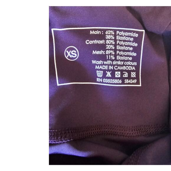 SWEATY BETTY The Power 7/8 Leggings plum purple mesh zip pocket Sz XS - Picture 7 of 10